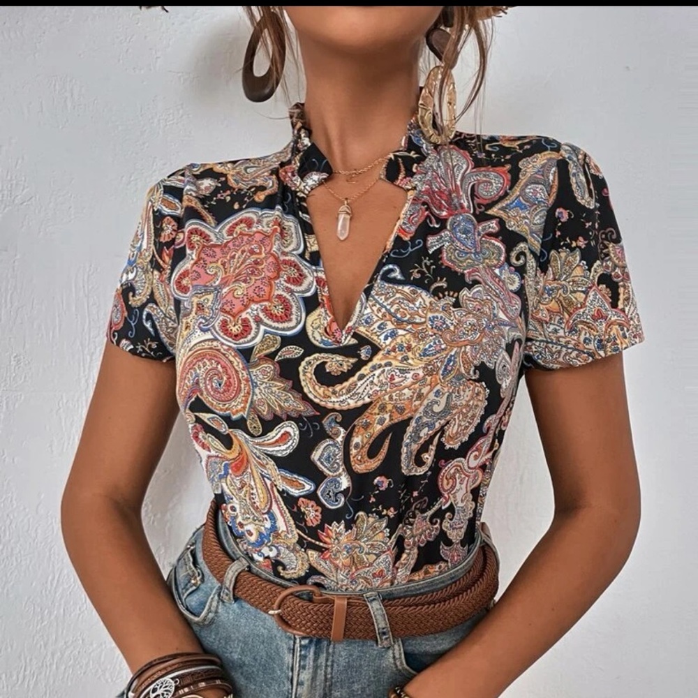 Paisley Print Top